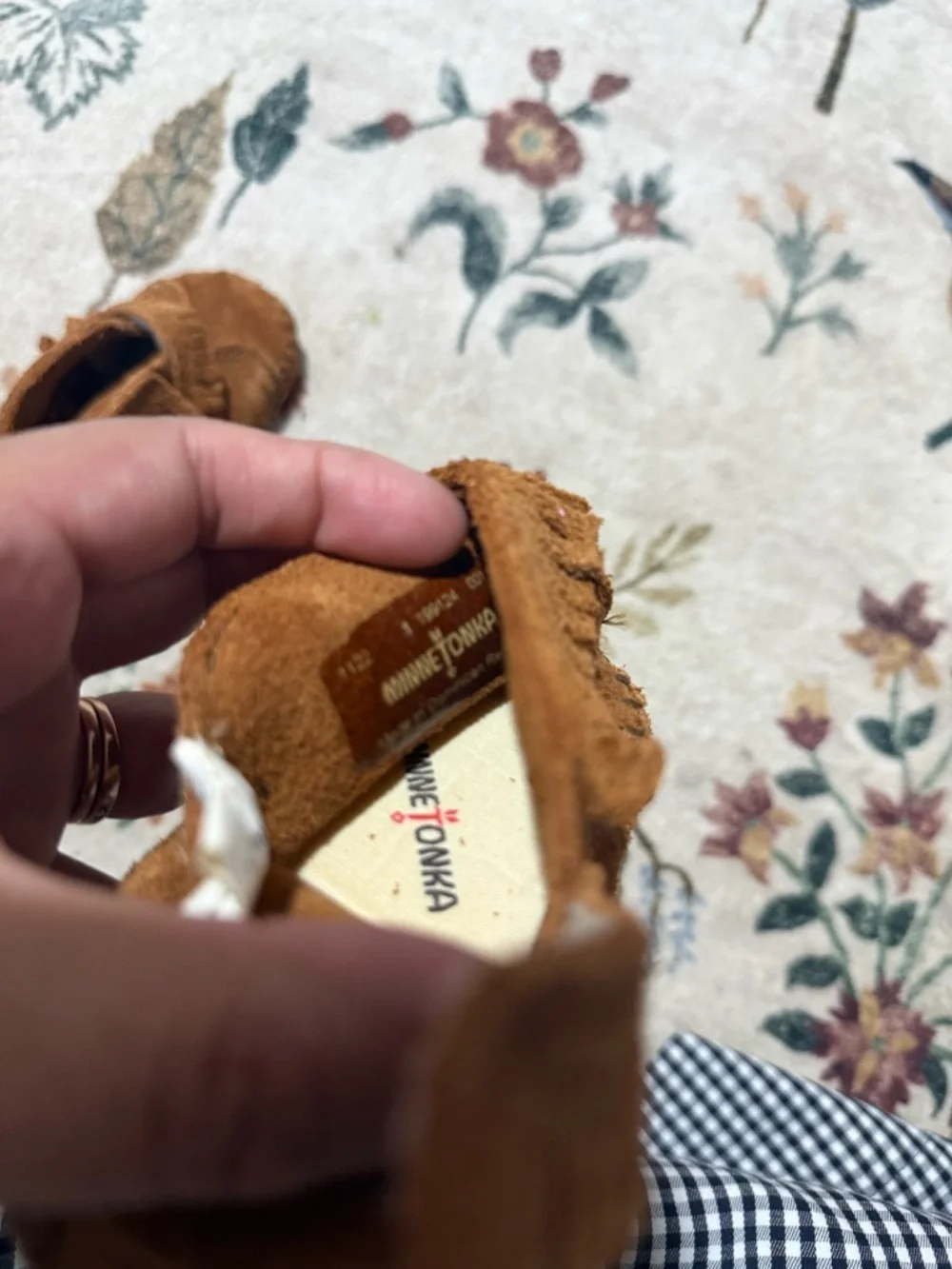 Minnetonka Kids Brown Suede Fringe Moccasins